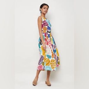 Gorman x Mireia Ruiz “Big Rocks” Sleeveless Linen Maxi Dress with Pockets